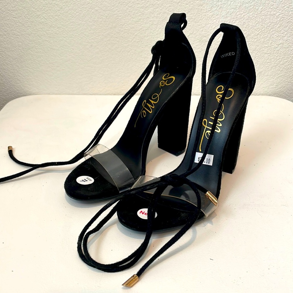 So Me black heels size 7